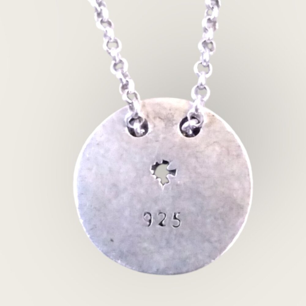 Sterling Silver Disc Dream Inspirational Necklace - Picture 3 of 4